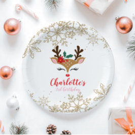 Julrener Birthday Guld Snöflingor