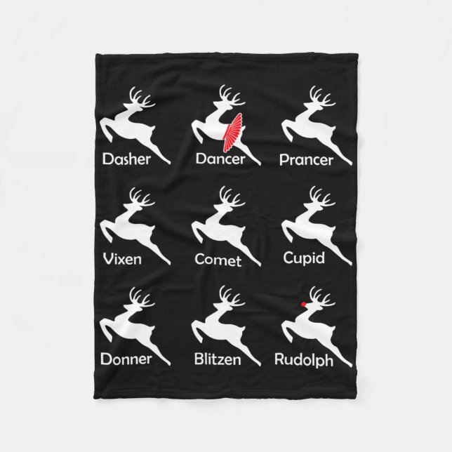 Julrener Dancer Ballet Ballerina Dance T Fleecefilt (Framsidan)