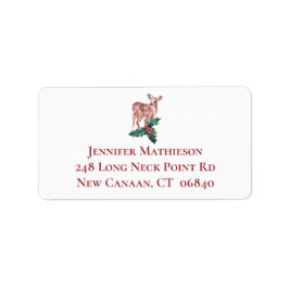 Julrener Hjort Red Winter Wedding Party Adressetikett