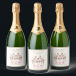 Julrener Jingle & Mingle-Personlig<br><div class="desc">Etiketter för julrenar Jingle & Mingle Festive Party Personlig Namn Sparkling Vin Ebels har fin renar med rosa bows och accenter för blommigt med texten "Låt oss Jingle & Mingle" i moderna kalligrafskripttypografi för guld med personlig namn. Perfektens personlig julklapp och helgdagar för familj och vänner. Designad av ©2024 Evco...</div>