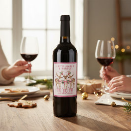 Julrener Jingle & Mingle-Personlig Vinflaska Etikett