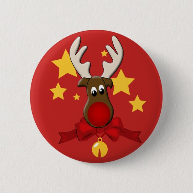 Julrener Rudolph Button Knapp (Framsida)