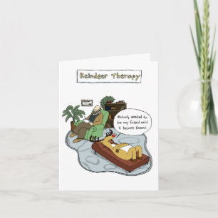Julrener Therapy Lustigt Helgdag Tecknad Helgkort