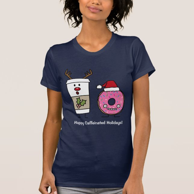 Julrenkaffe och Santa munk T Shirt (Framsida)