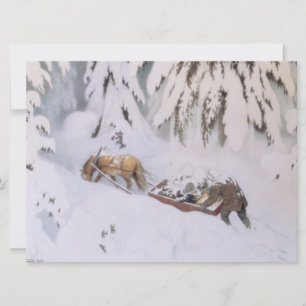 Julresa genom Snö på vintern Kort