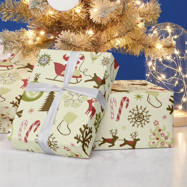 Julretro Julfest mönster Presentpapper (Helgdagar)