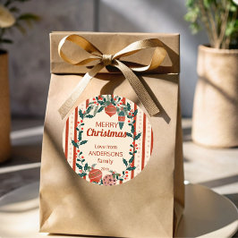 Julretro rand, stora årtusenåriga anpassningsbar runt klistermärke