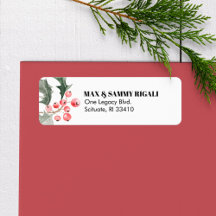Julreturadress, etikett Holly & Berries