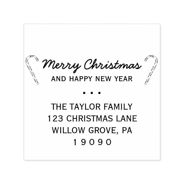 JulReturadressen Rustic Candy cane Självfärgande Stämpel (Design)