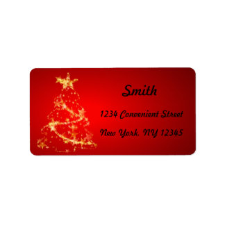 Julreturadressetikett Red and White Guld Adressetikett