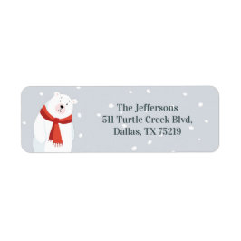 Julreturetikett Kute-Polar Björn Returadress Etikett