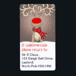 Julreturetiketter grått fraktsedel<br><div class="desc">Cute illustrerade jultomtetiketten. Anpassa intryck av att tomten har returnerat en gåva eller brev med dina adress-uppgifter eller lämna till ge. Underbar för att skicka paket och kort över julklappar. Illustration av Sarah Trett.</div>