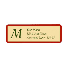 JulReturetiketter med Monogram Returadress Etikett
