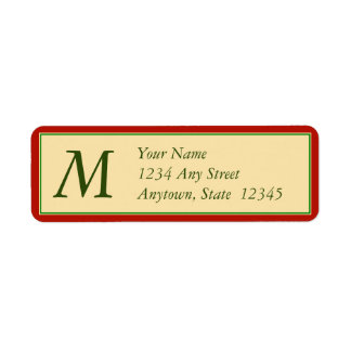 JulReturetiketter med Monogram Returadress Etikett