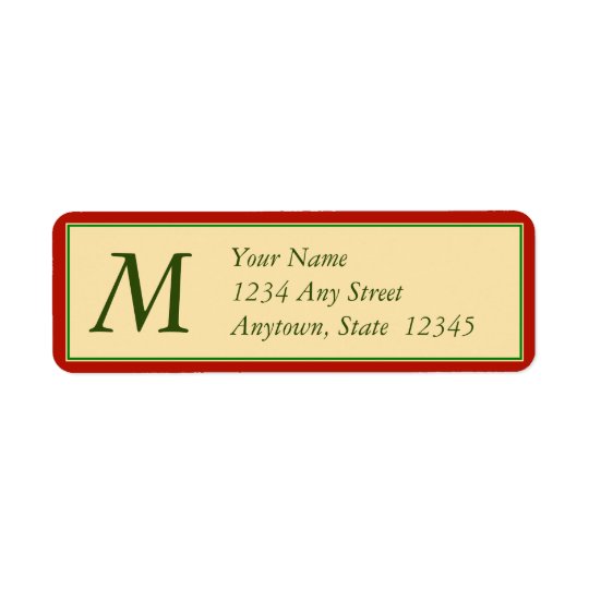 Julreturetiketter med monogramen returadress etikett