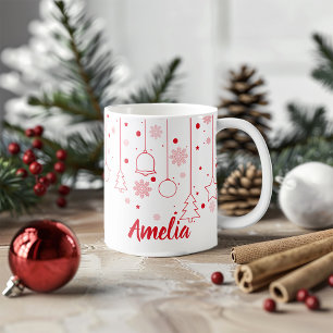 Julröd Boll stjärna dekoration Classic Mugg