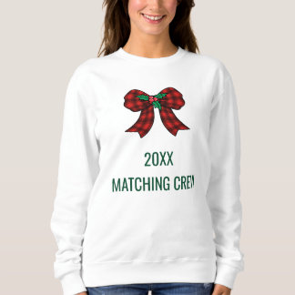 Julröd Grön Rutig Slinga Familj Anpassade Gåvor T Shirt