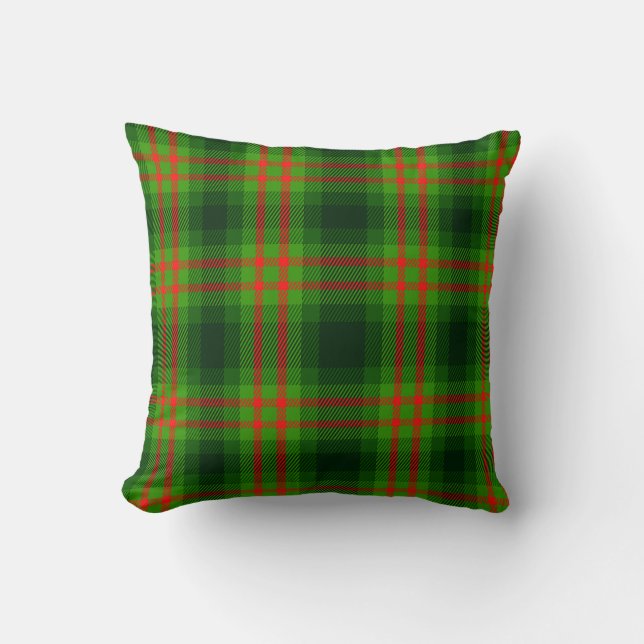 Julröd Grön Tartan Rutig Sömlös Mönster Kudde (Framsida)