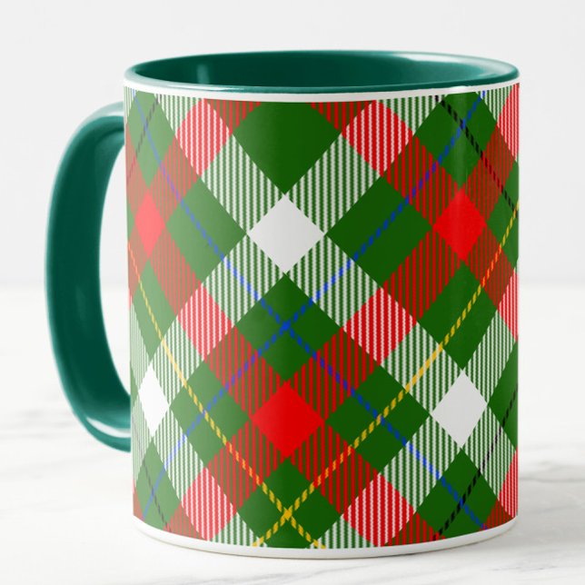 Julröd Grön Vit Flanell Rutig Design  Mugg (Skapare uppladdad)