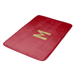 Julröd Guldmonogram Badrumsmatta
