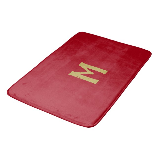 Julröd Guldmonogram Badrumsmatta (Vinklad)