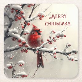 Julröd Kardinal Pappersunderlägg Underlägg Papper Kvadrat