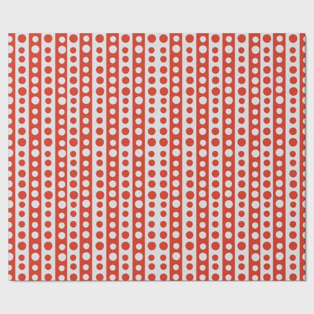 Julröd och vit prickig presentpapper (Seam)