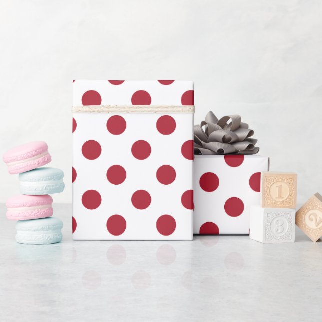 Julröd och vit stor polkamprick presentpapper (Baby Shower)