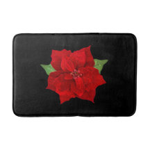 Julröd Poinsettia på svart bakgrund