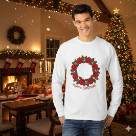 Julröd Rosenkran Julen Är Här T Shirt