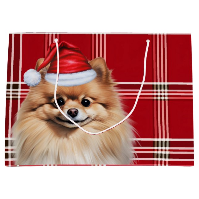 Julröd Rutig Pomeranian Hundälskare (Framsidan)