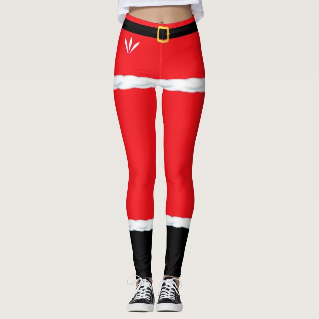 Julröda alvbarn tomtebyxor leggings (Framsida)