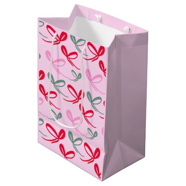 Julröda bågar Gröna Rosa Handritade (Framsidan Vinklad)
