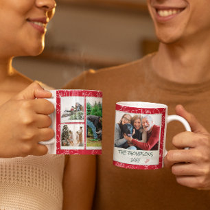 Julröda klotter Multi Foto Familj Presenter Kaffemugg