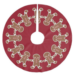 Julröda pepparkaks pojkar julgran duk julgransmatta borstad polyester
