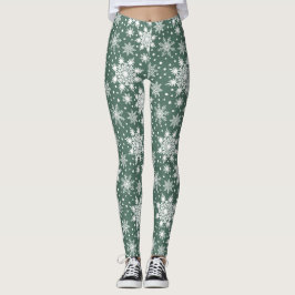 Julröda snöflinga julstrumpbyxor för kvinnor leggings