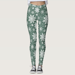 Julröda snöflinga julstrumpbyxor för kvinnor leggings