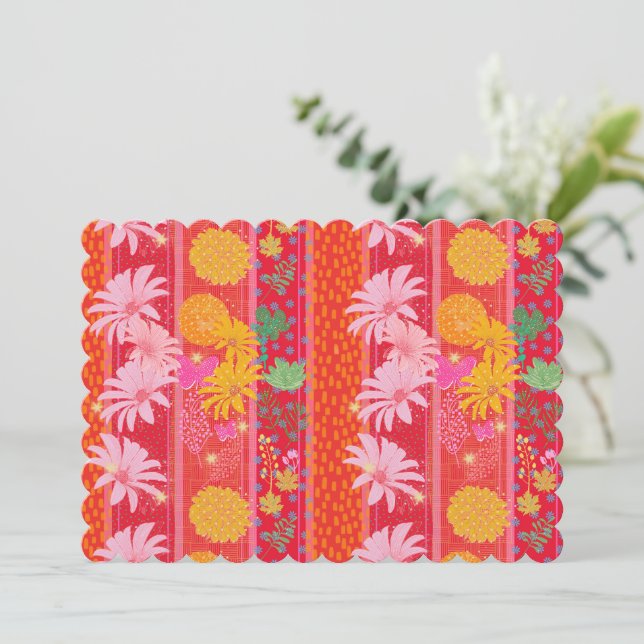 Julröda tomma baksidans invitationskort inbjudningar (Stående Fram)