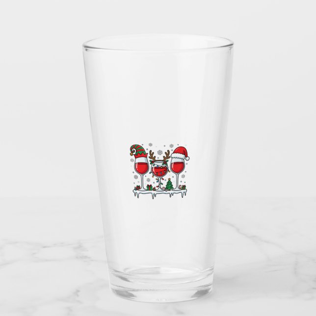Julröda vin glas semester vektor (Framsida)