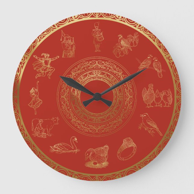 Julrödets tolv dagar stor klocka (Framsida)