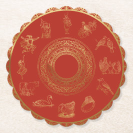 Julrödets tolv dagar underlägg papper