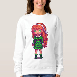 Julrödhårig tjej sweatshirt t shirt