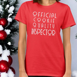 Julrolig typografi röd vit monogram söt t shirt