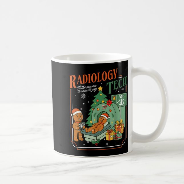 Julröntgentekniker Rollig Gingerbread Man Rad Kaffemugg (Höger)