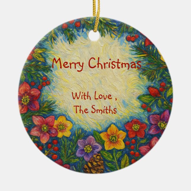 Julros familjeornament julgransprydnad keramik (Framsidan)
