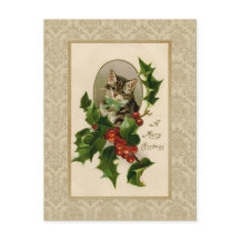 Julros katt vintage reproduktion vykort