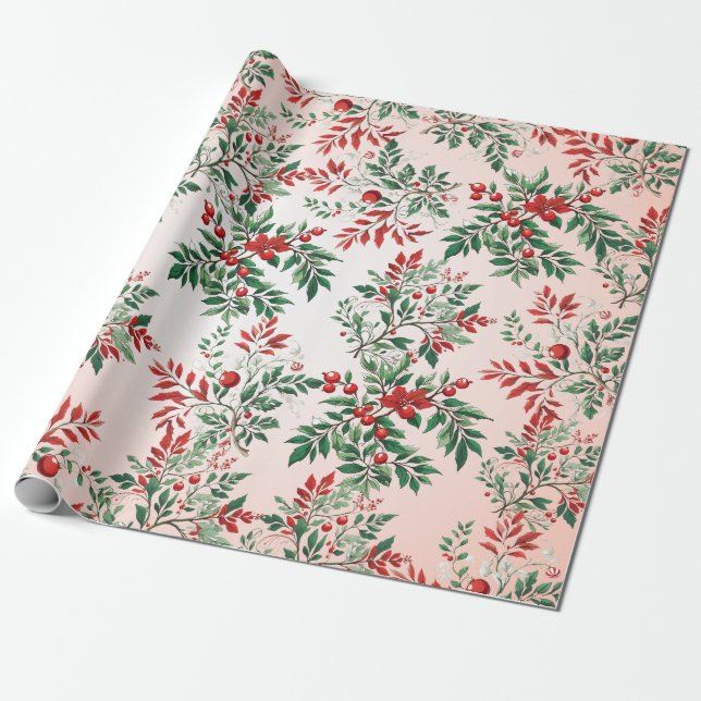 Julrosett Presentpapper (Utrullad)