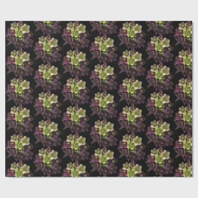 Julrosor Botaniskt Presentpapper (Platt)