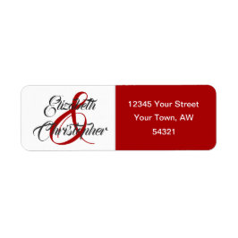 Julrött Ampersand Amplitude, enkel Elegant Returadress Etikett
