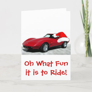 Julrött Corvette 1979 Helgkort